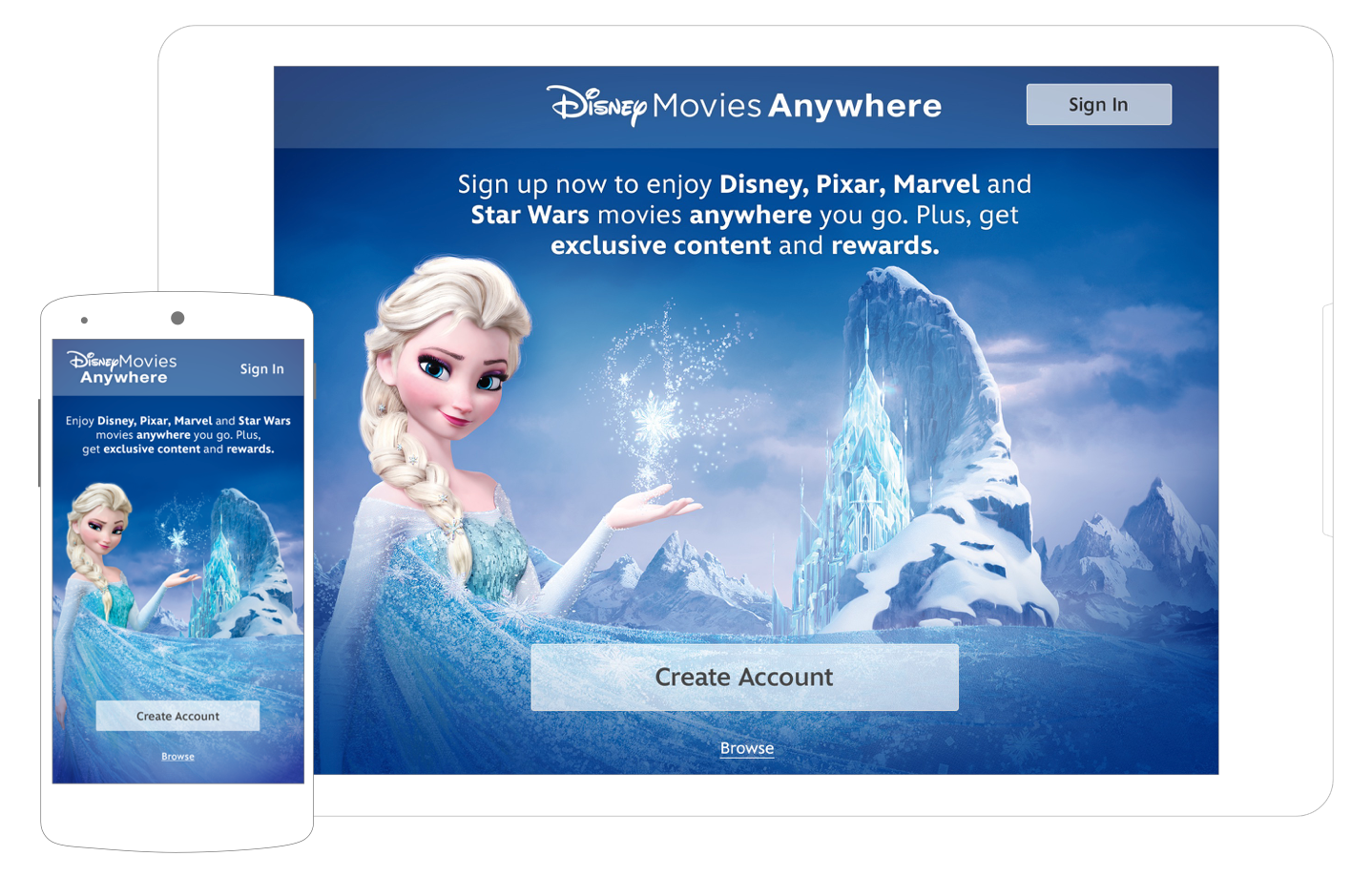 Disney Movies Anywhere Create Account or Sign In